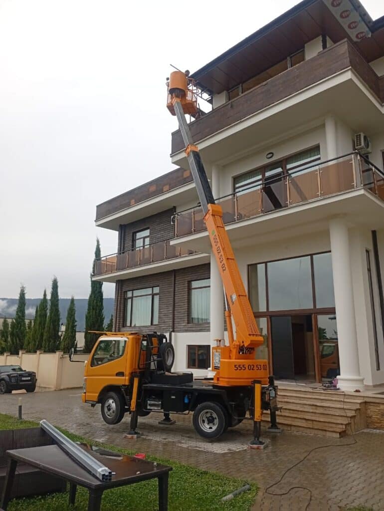 ამწე კალათა სამუშაო პროცესი ამწე კალათის სამუშაო პროცესი